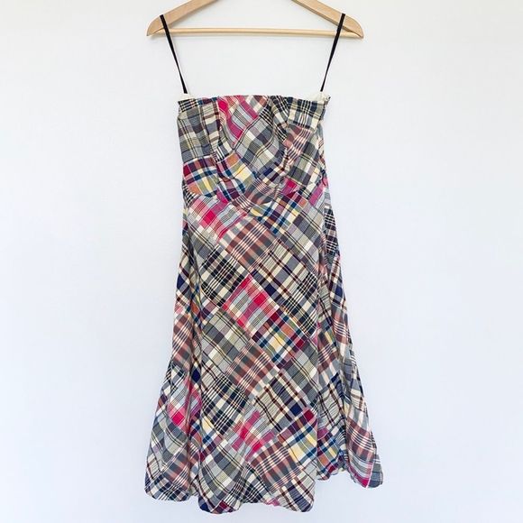 Robe Sans Bretelles BEBE Motif Windowpane (carreaux) - Taille M - Neuf Avec étiquette (NWT)